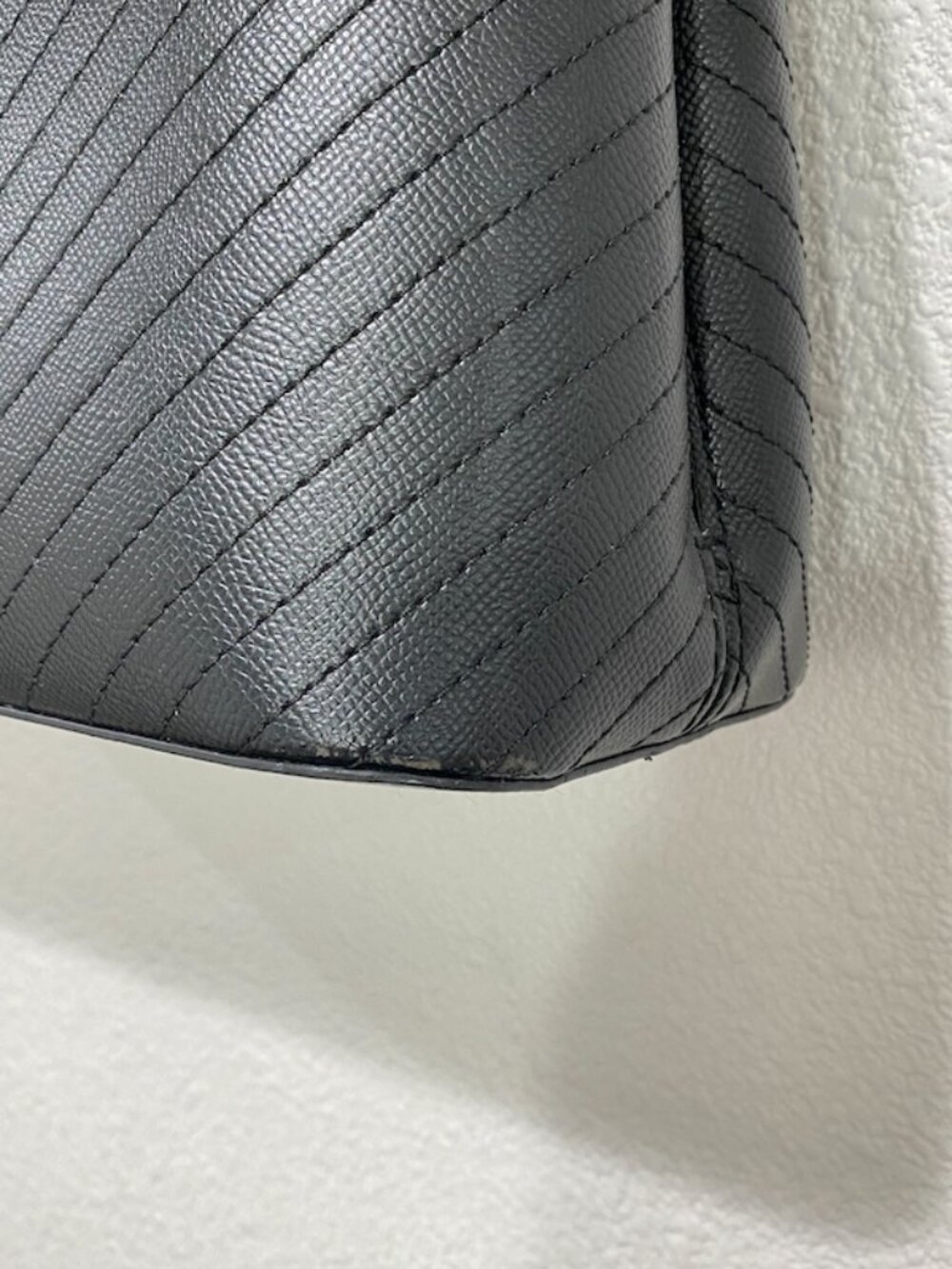 Aldo Black Chevron Quilted Tote Bag Shoulder Handbag Minimalist Work Size OS - Picture 7 of 13